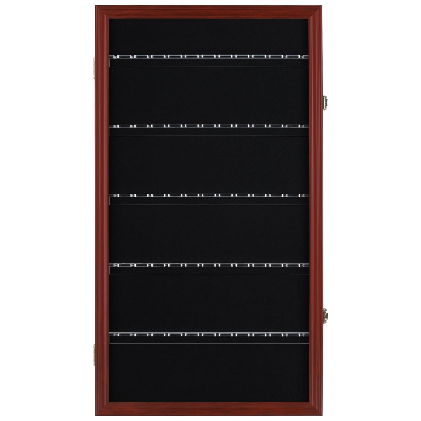 DisplayGifts 60 Souvenir Spoon Tea Spoon Display Case Rack Holder Wall Cabinet Collection Frame with UV Protection, Lockable Door (Cherry Finish)