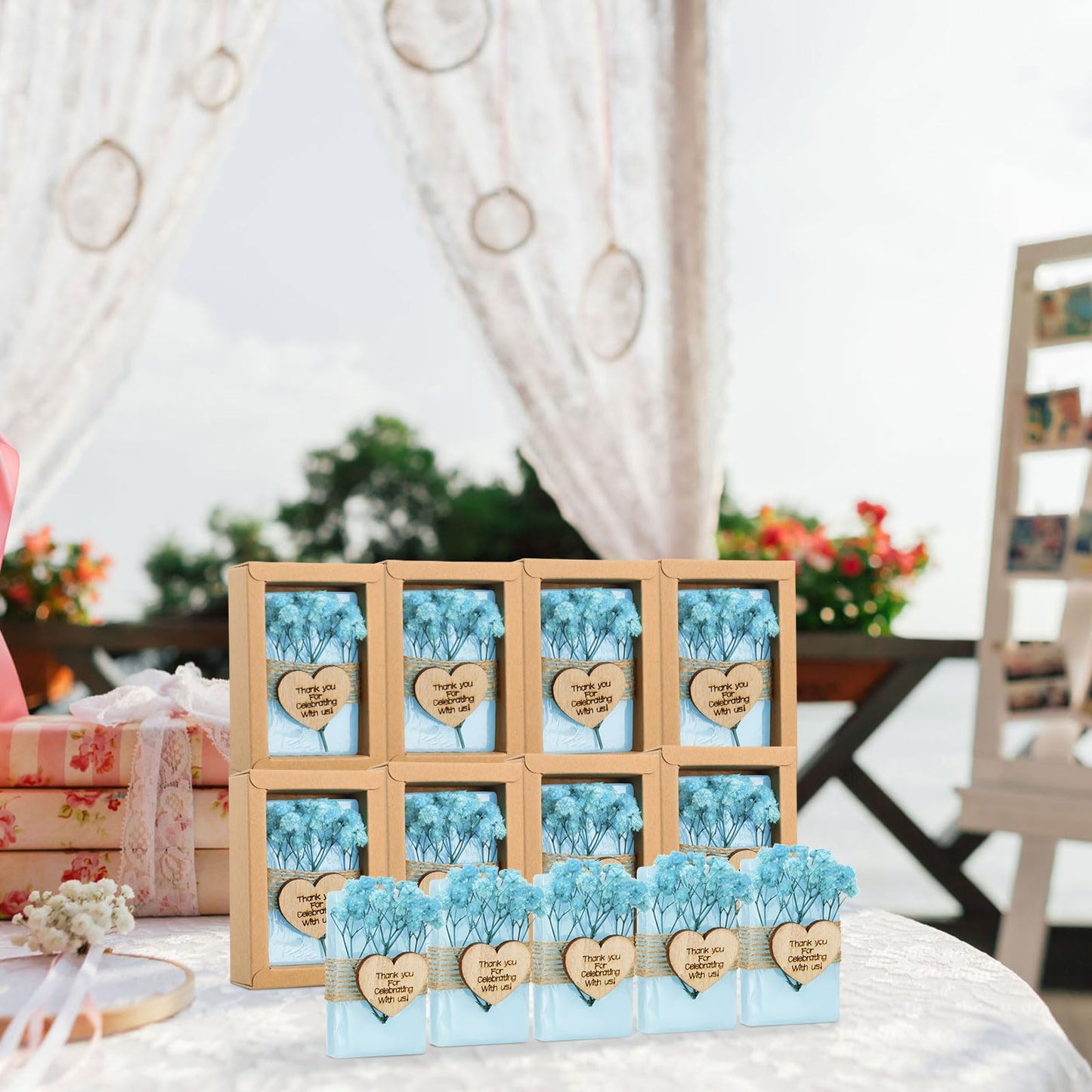 Demissle 30 Pcs Handmade Scented Soap Wedding Party Favors Gifts Bridal Shower Baby Shower Natural Soap Favors for Guests in Bulk for Wedding Souvenirs Engagement Party(White)