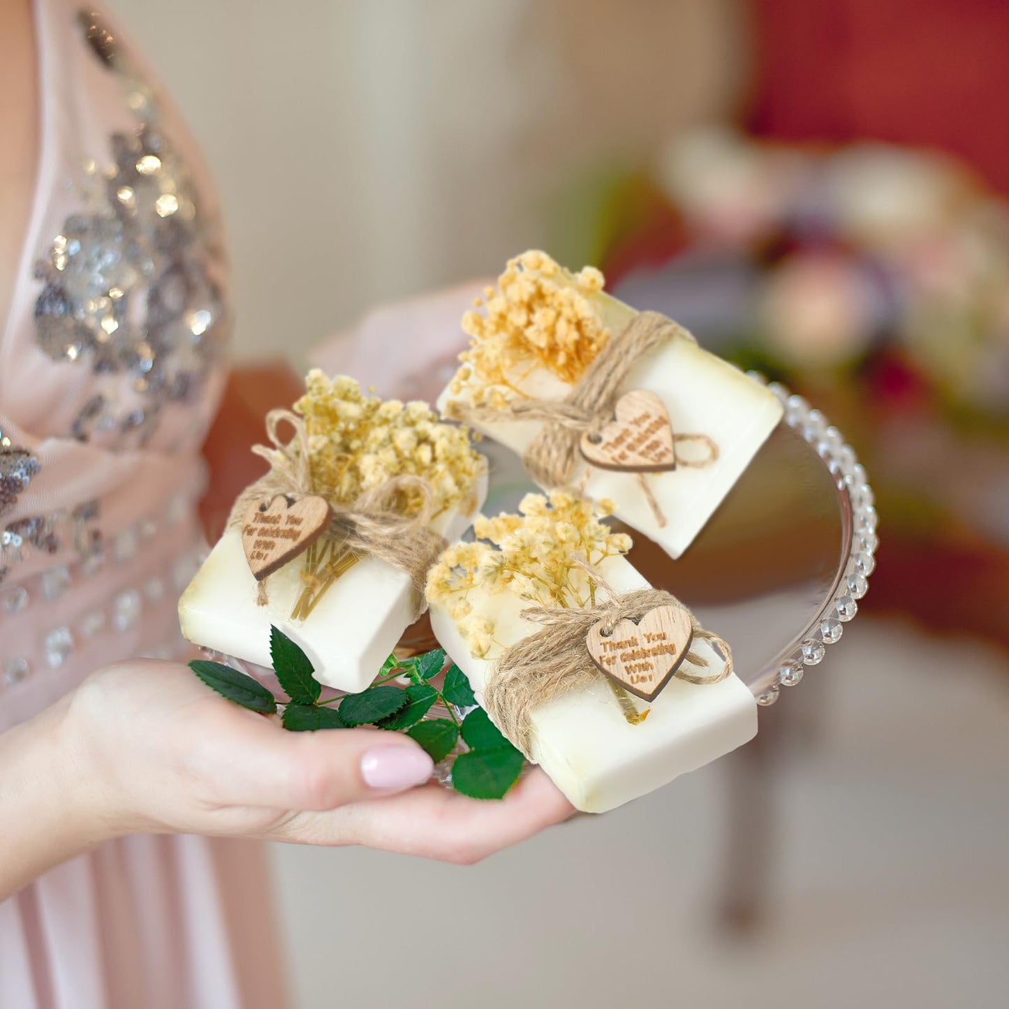 Demissle 30 Pcs Handmade Scented Soap Wedding Party Favors Gifts Bridal Shower Baby Shower Natural Soap Favors for Guests in Bulk for Wedding Souvenirs Engagement Party(White)