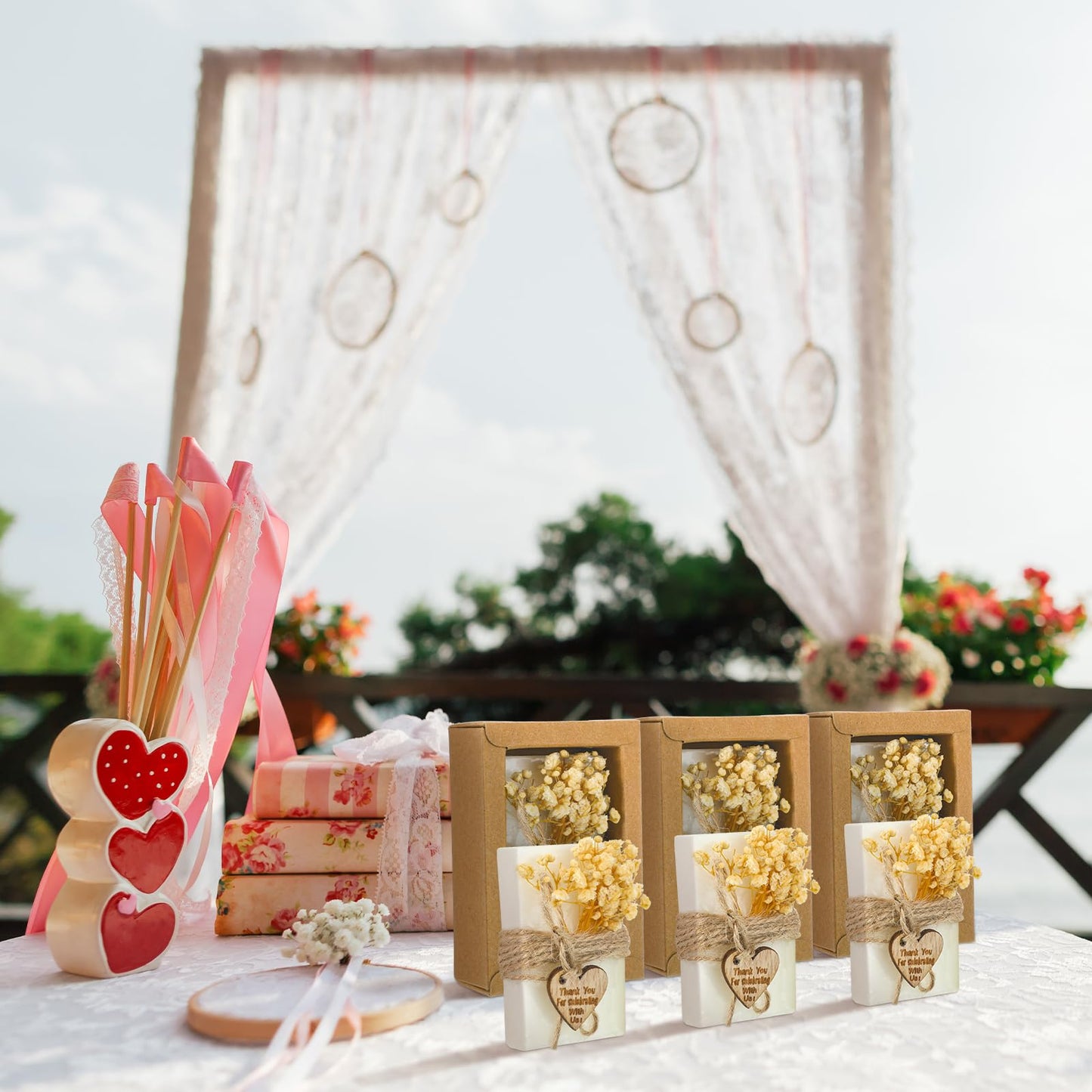 Demissle 30 Pcs Handmade Scented Soap Wedding Party Favors Gifts Bridal Shower Baby Shower Natural Soap Favors for Guests in Bulk for Wedding Souvenirs Engagement Party(White)