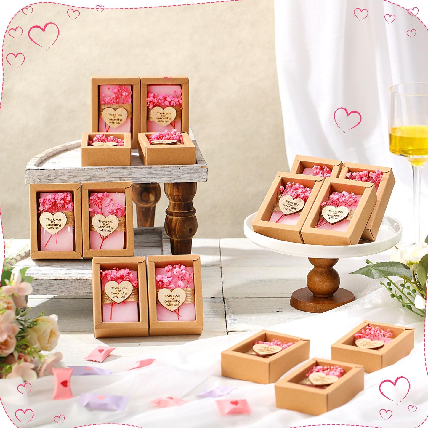 Demissle 30 Pcs Handmade Scented Soap Wedding Party Favors Gifts Bridal Shower Baby Shower Natural Soap Favors for Guests in Bulk for Wedding Souvenirs Engagement Party(White)